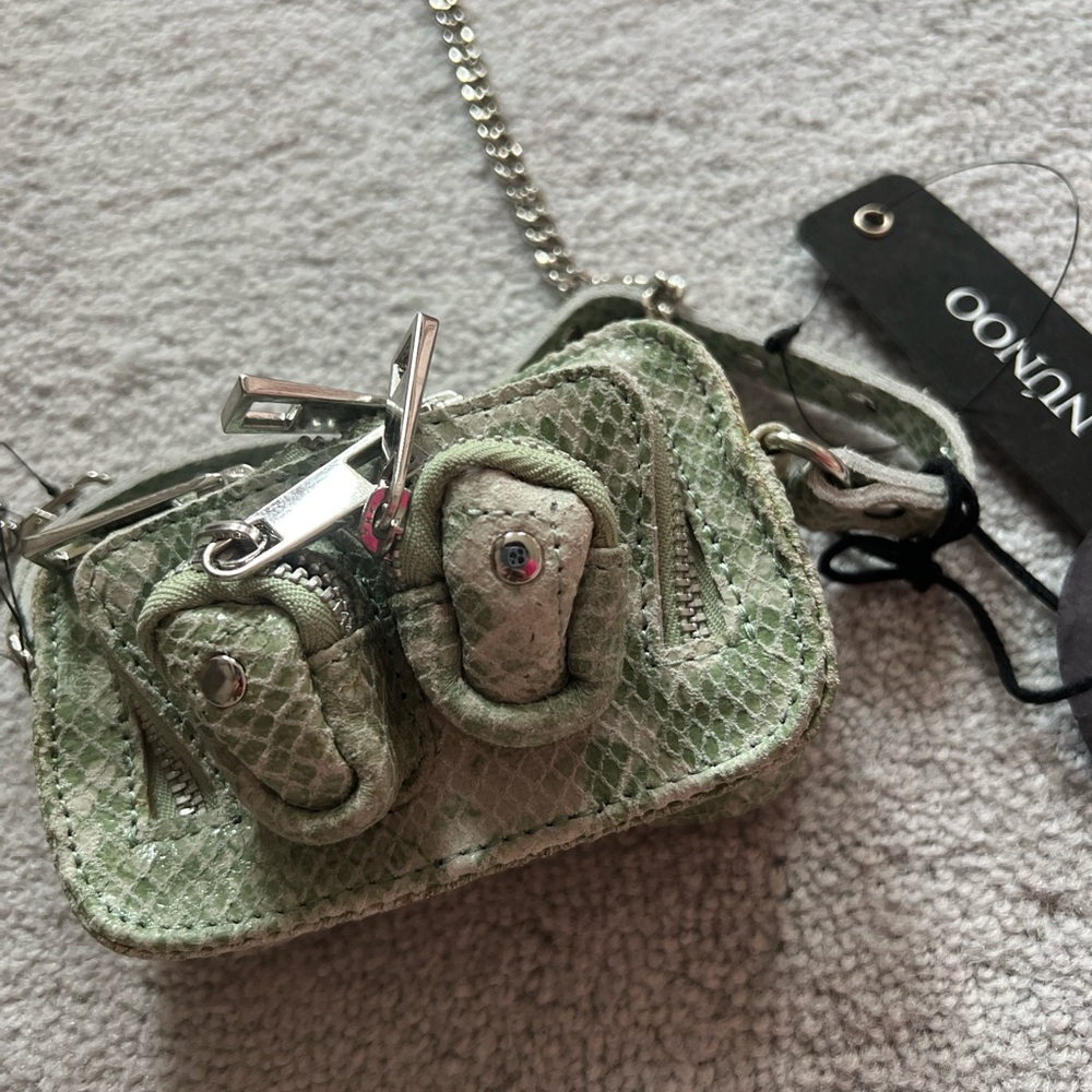 NUNOO Green Snake Print Mini Crossbody Molly Bag